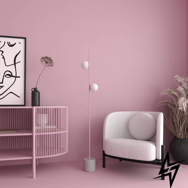 Торшер Bubble F Pink (RAL 3015) Рожевий  фото наживо, фото в дизайні інтер'єру