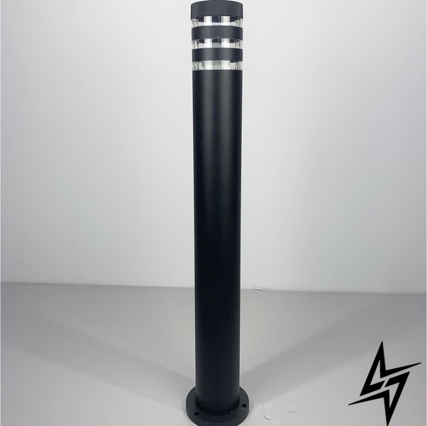 Стильний вуличний ліхтар в чорному корпусі LE25653 1xE27 9x80см Чорний 8021 80CM BK (стовп) фото наживо, фото в дизайні екстер'єру