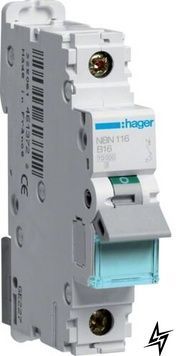 Автоматичний вимикач Hager NBN116 1P 16A B 10kA фото