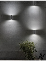 Вуличний настінний світильник Nova luce Nero 710022  фото наживо, фото в дизайні екстер'єру