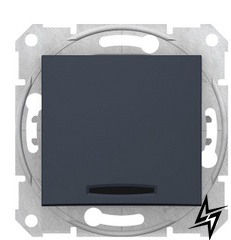 Перехресний вимикач Sedna SDN0501170 з синім підсвічуванням (графіт) Schneider Electric фото
