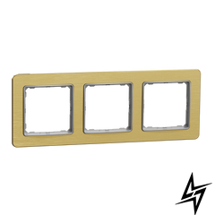 Рамка 3 поста Schneider Electric SDD371803 Sedna Elements матове золото пластик фото