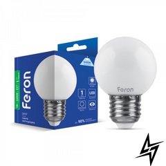 LED лампа Feron 25115 Hi-Power E27 1W 6400K 4,5x6,8 см фото