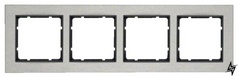 Четырехместная горизонтальная рамка B.7 10243606 (нержавеющая сталь/антрацит) Berker фото