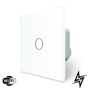 Умный сенсорный Wi-Fi выключатель 1 сенсор Livolo белый стекло (VL-C7FC1NY-2GWP) фото