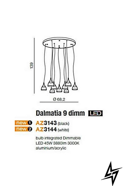 Люстра-подвес многоламповый Azzardo Dalmatia AZ3144 ЛЕД 21992 фото в живую, фото в дизайне интерьера