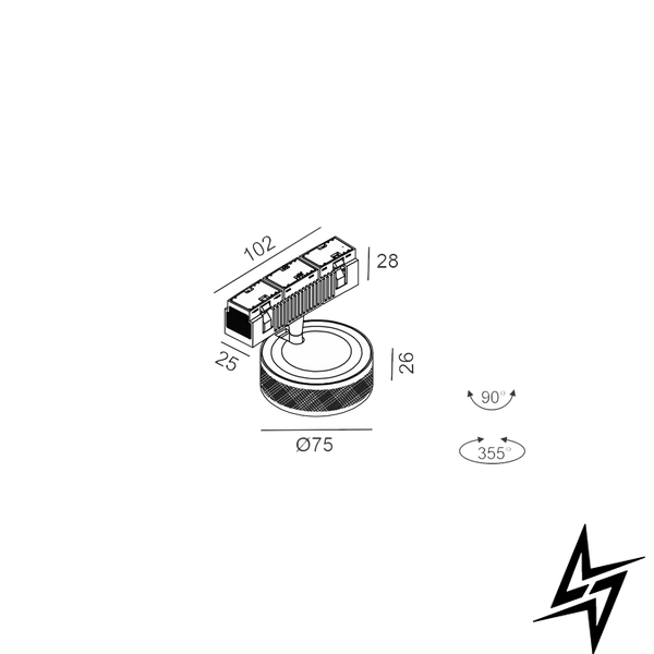 Магнітний трековий світильник LTX IN_RING SOL MINI 09.7526.7.940.DBG/BK діамантово-чорний 6,3 Вт 4000 K 09.7526.7.940.DBG/BK фото