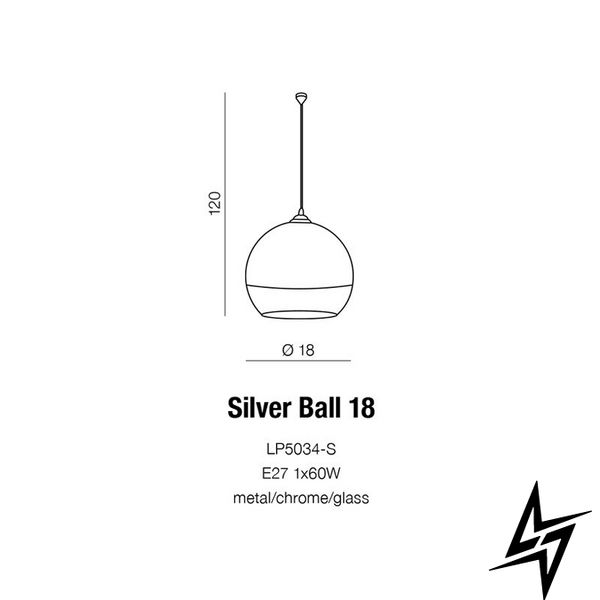 Люстра подвесная Azzardo Silver Ball 18 AZ0731 16010 фото в живую, фото в дизайне интерьера
