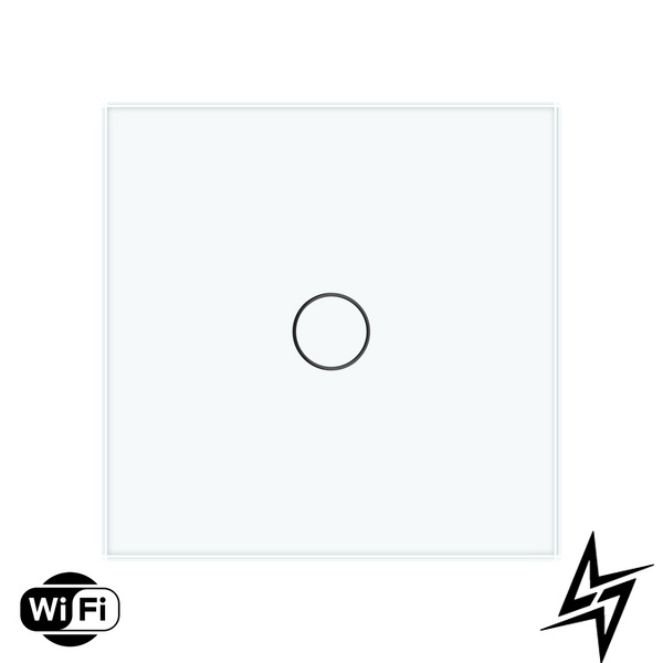 Умный сенсорный Wi-Fi выключатель 1 сенсор Livolo белый стекло (VL-C7FC1NY-2GWP) фото