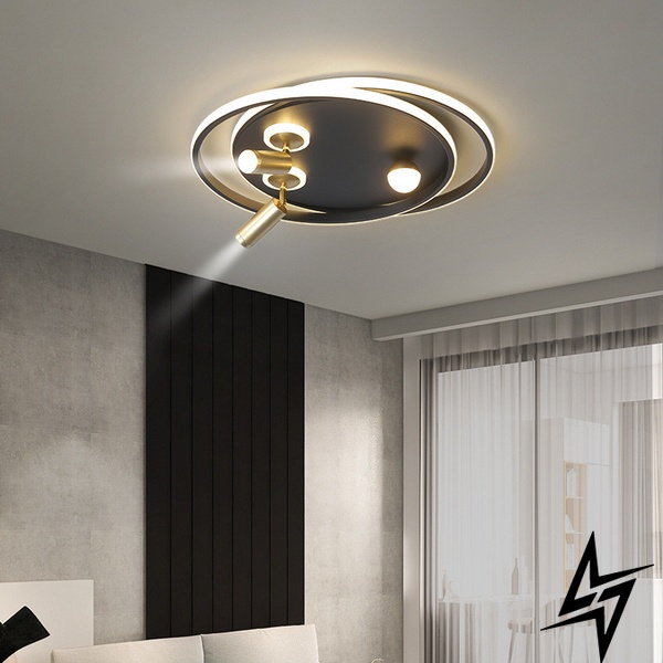 Потолочная люстра LED L23-36561 Черный G568/2+led-k фото в живую, фото в дизайне интерьера