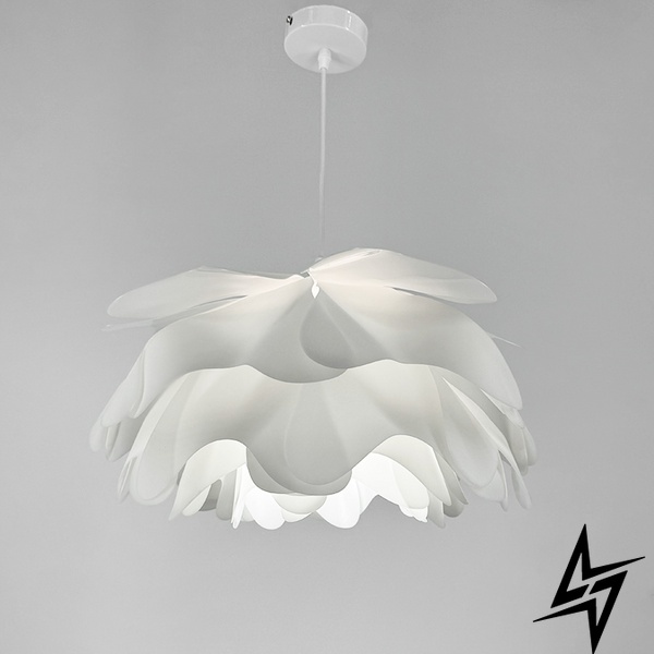 Подвесной светильник в форме белого цветка в 2-х размерах LE41172 1xE27 35x35см Белый MJ 182 фото в живую, фото в дизайне интерьера