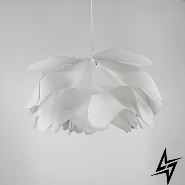 Підвісний світильник у формі білої квітки в 2-х розмірах LE41172 1xE27 35x35см Білий MJ 182 фото наживо, фото в дизайні інтер'єру