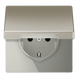 Розетка SCHUKO 16А Нержавіюча сталь з кришкою LS 990 Jung ES1520KL - зображення 1