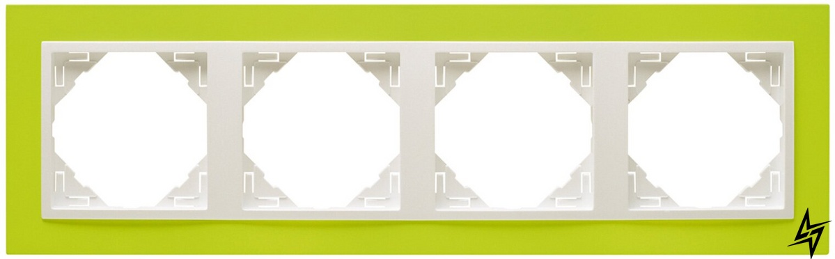Рамка четырехместная Logus 90. Animato зеленый/лед Efapel фото