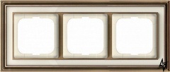 1723-848-500 Рамка Dynasty Латунь античная белое стекло 3-постовая 2CKA001754A4582 ABB фото