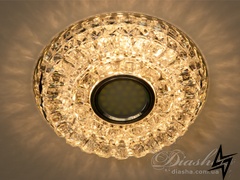 Хрустальный точечный светильник D23-31712 Прозрачный V-16015-WH 6W фото в живую, фото в дизайне интерьера