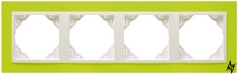 Рамка четырехместная Logus 90. Animato зеленый/лед Efapel фото