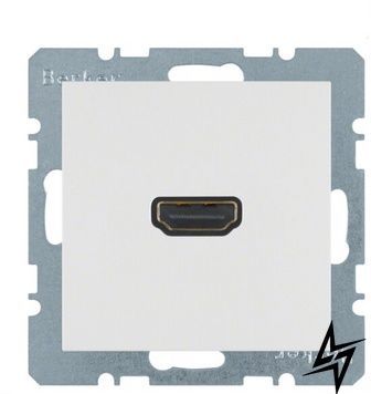 Розетка HDMI, підключення ззаду під кутом 90 градусів, полярна білизна S.1 3315438989 Berker фото