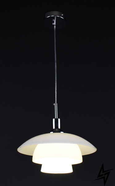 Потолочная люстра подвесная на 1 лампочку L23-37462 Хром MJ12-285-wh фото в живую, фото в дизайне интерьера