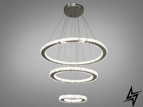 Заворожуюча підвісна кришталева LED люстра 80 Вт хром Zimida 26-20098 фото