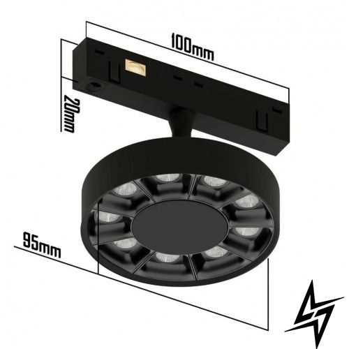 Магнитный светильник спот ArtShine A1013 DotSun D95 9W 4000K 720Lm 48V 36° Черный фото