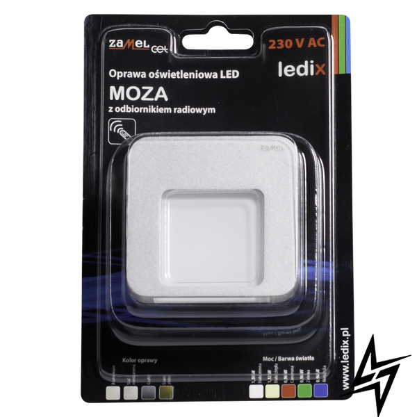 Настінний світильник Ledix Moza 01-224-12 врізний Алюміній 3100K з радіоприймачем LED LED10122412 фото наживо, фото в дизайні інтер'єру