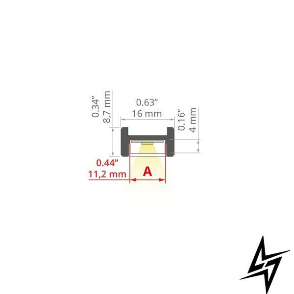 LED-профиль KLUS MICRO-H, 2 метра KLUS_A00599A_2 KLUS_A00599A_2 фото
