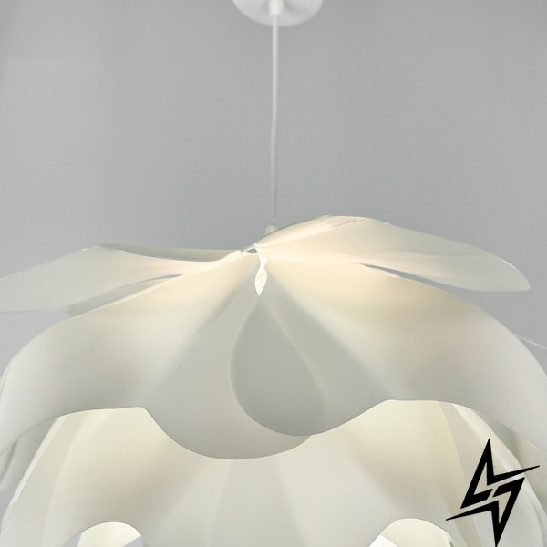 Подвесной светильник в форме белого цветка в 2-х размерах LE41173 1xE27 45x45см Белый MJ 182 фото в живую, фото в дизайне интерьера