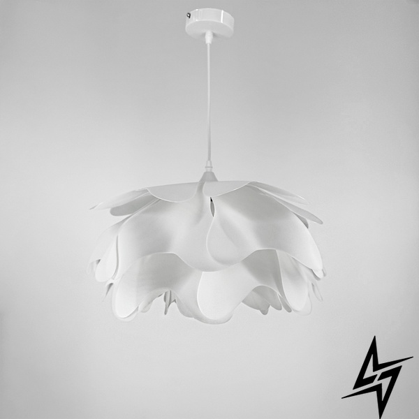 Підвісний світильник у формі білої квітки в 2-х розмірах LE41173 1xE27 45x45см Білий MJ 182 фото наживо, фото в дизайні інтер'єру