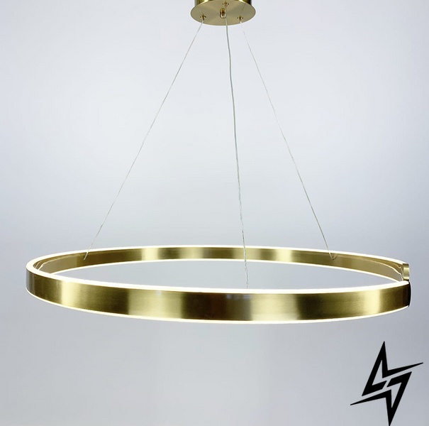 Підвісний світильник Spiral Rings LE30772 LED 48W 3000-6000K 60x60см Латунь A 247 фото наживо, фото в дизайні інтер'єру