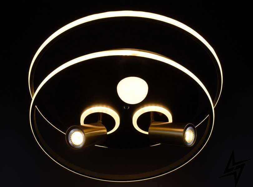 Стельова люстра LED L23-36562 Чорний G568/2-led фото наживо, фото в дизайні інтер'єру