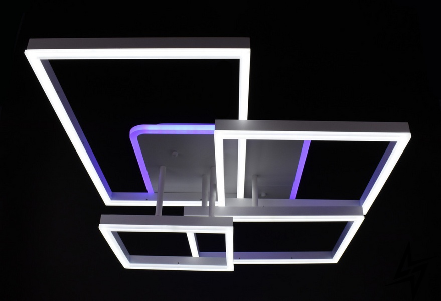 Люстра стельова LED з пультом L23-36962 Білий A9040/4-RGB-wh фото наживо, фото в дизайні інтер'єру