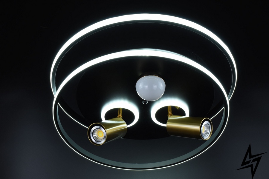 Потолочная люстра LED L23-36562 Черный G568/2-led фото в живую, фото в дизайне интерьера