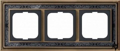 1723-843-500 Рамка Dynasty Латунь античная черная роспись 3-постовая 2CKA001754A4597 ABB фото