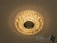 Хрустальный точечный светильник Diasha 23-31713 Прозрачный V-16013-WH 6W фото в живую, фото в дизайне интерьера