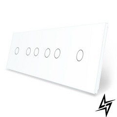 Сенсорная панель выключателя 6 сенсоров (1-2-2-1) Livolo белый стекло (VL-P701/02/02/01-8W) фото