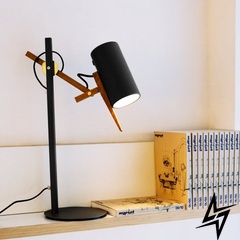 Настольный светильник Woody Black 80 S23-12363 1xE27 10x80см Черный 2340 фото в живую, фото в дизайне интерьера