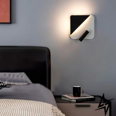 Настенный белый с черным квадратным светильником со спотом LE37913 LED 4000K 18x18см Черный W 087 BK+WT фото в живую, фото в дизайне интерьера