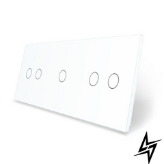 Сенсорная панель для выключателя 5 сенсоров (2-1-2) Livolo белый стекло (C7-C2/C1/C2-11) фото
