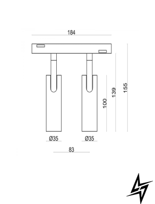 Світильник 2х7W 30&deg; CREE1304 560LM 3000К ALMG-M01-2 3K BK ALMG-M01-2 3K BK фото
