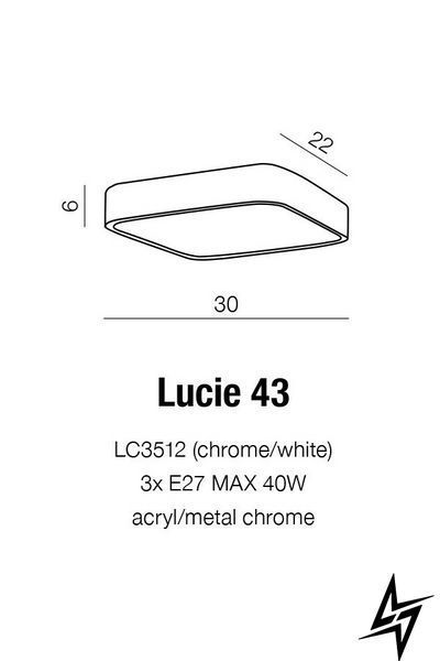 Стельовий світильник Azzardo Lucie 43 Top AZ1309 хром 3&times;E27 6&times;30&times;22 см AZ1309 фото