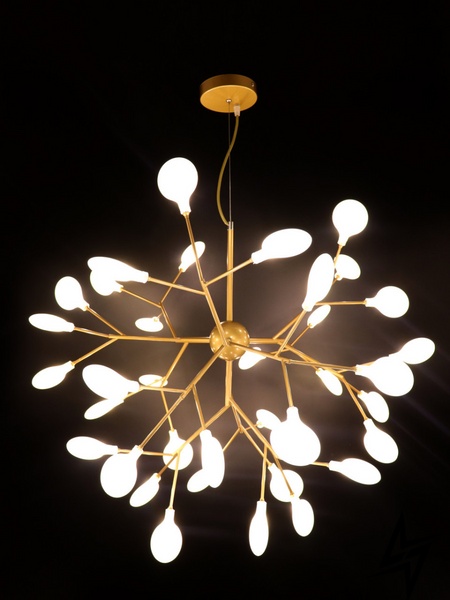 Стельова люстра на 36 лампочок L23-37113 Золото H686/36-gd-fr фото наживо, фото в дизайні інтер'єру