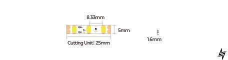 LED лента COLORS 120-2835-12V-IP20 8.4W 800Lm 4000K 5м D8120-12V-5mm-NW D8120-12V-5mm-NW фото