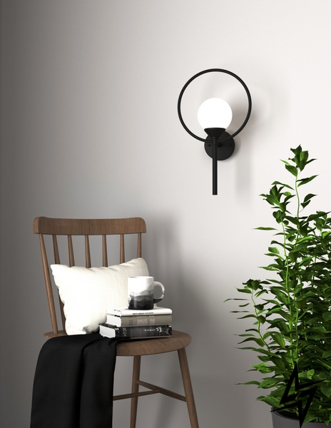 Настенный светильник ARO PikArt 22657 Черный  фото в живую, фото в дизайне интерьера