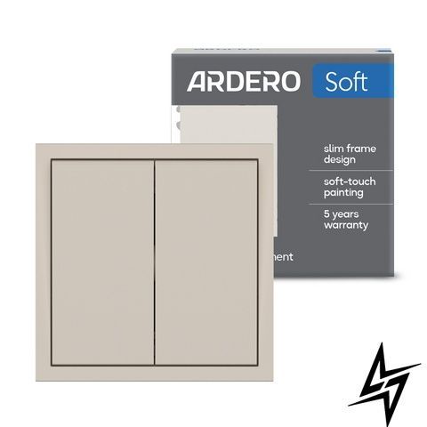 2-клавішний вимикач Ardero Soft EV112V-SD 10 А пісочний 81202 81202 фото