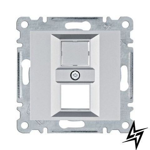 Панель подвійна RJ12/RJ45 срібло Lumina Hager WL2322 фото
