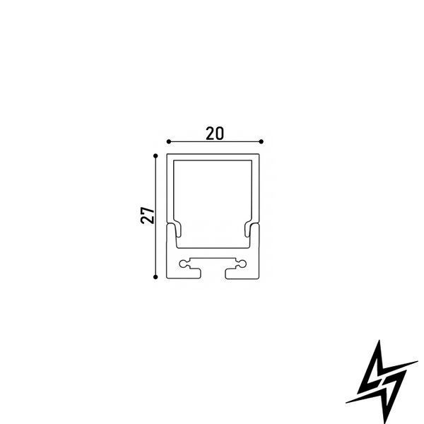 LED профіль накладний з розсіювачем PC Kloodi KLP2027SQ_2 білий; срібло, 2 м KLP2027SQ_2 фото