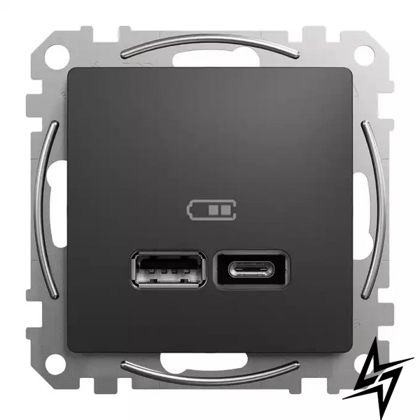 Розетка USB Schneider Electric SDD114402 Sedna Design черный пластик фото