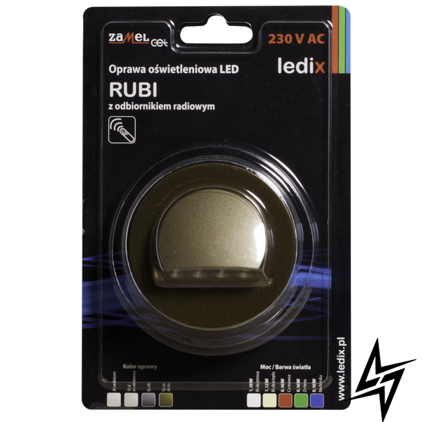 Настінний світильник Ledix Rubi з рамкою 09-224-42 врізний Старе золото 3100K з радіоприймачем LED LED10922442 фото наживо, фото в дизайні інтер'єру