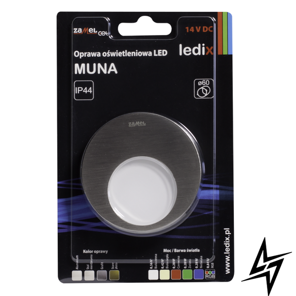Настенный светильник Ledix Muna 02-211-22 врезной Сталь 3100K 14V ЛЕД LED10221122 фото в живую, фото в дизайне интерьера